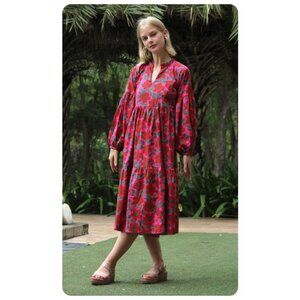 Cyclamen Berry Blush Floral Dress sz L